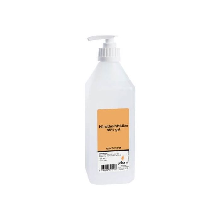 Hånddesinfektionsgel, 600ml, natur, 85% eth.m/pum