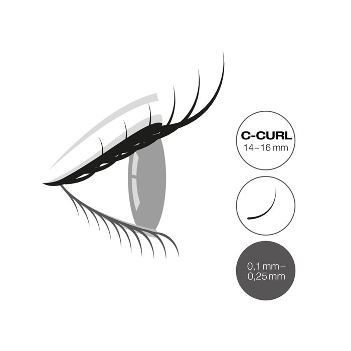 Mixed Tray 14 - 16, C curl 0,15 mm.