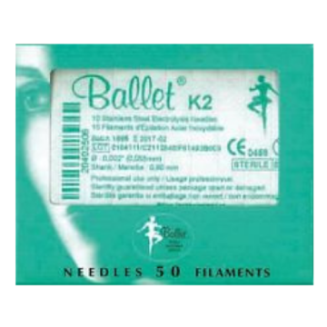 Ballet F2 Stainless steel epileringsnåle, 50 stk.