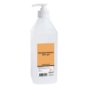 Hånddesinfektionsgel, 600ml, natur, 85% eth.m/pum