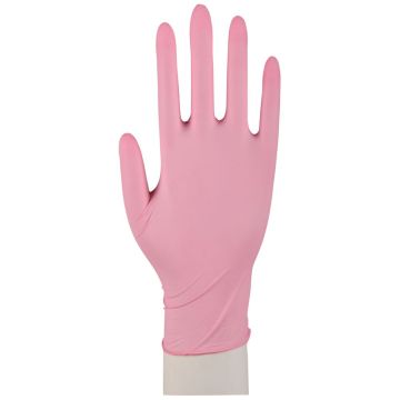 Nitril handsker M, Sensitiv pink,100 stk. pr. pk.