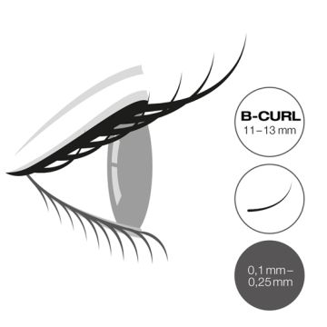Mixed tray 11-13 mm, B curl, 0,15